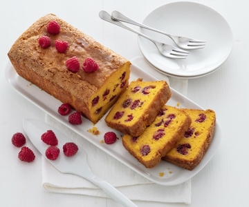 Soft and light carrot and raspberry cake