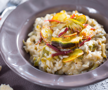 Risotto with artichokes and potatoes