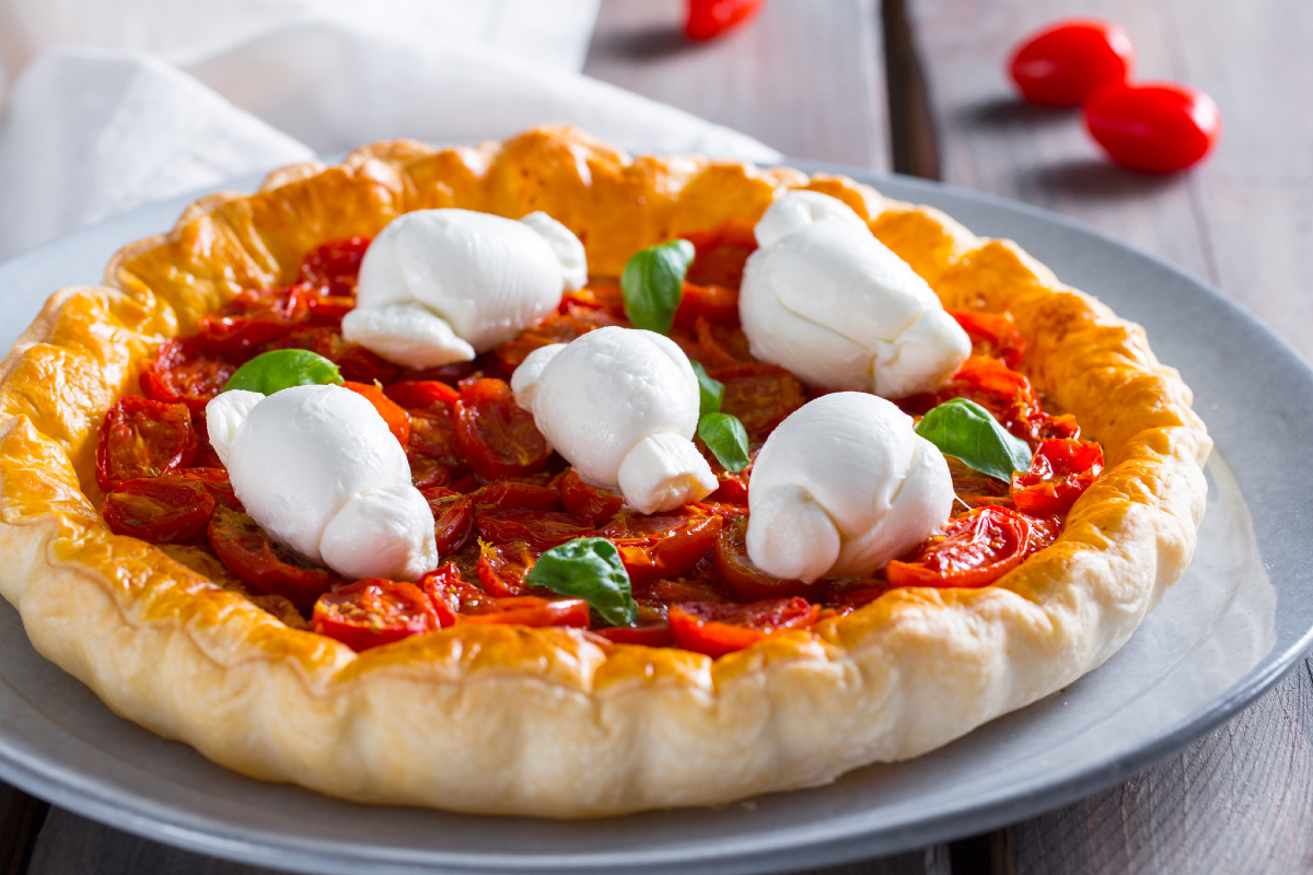 Savory Pie with Knots and Confit Cherry Tomatoes