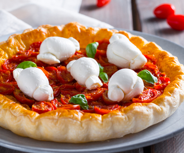 Savory Pie with Knots and Confit Cherry Tomatoes