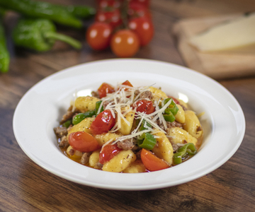 Gnocchi with Friggitelli Peppers and Sausage