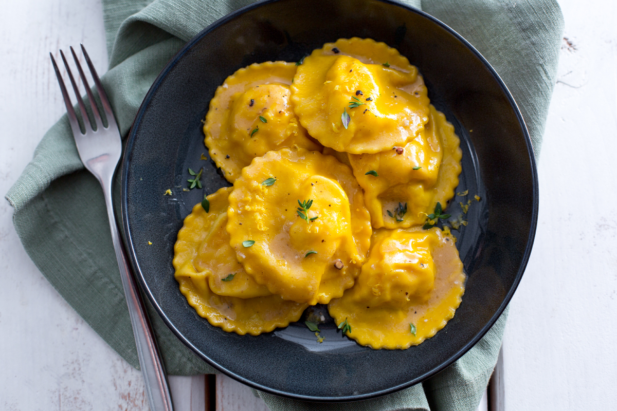 Shrimp and Lemon Ravioli with Butter and Thyme
