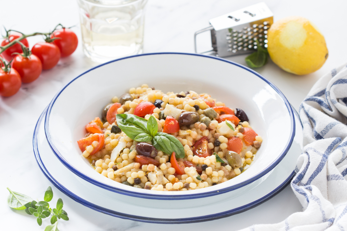 Fregola with cod
