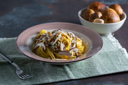 Tagliatelle with cuttlefish and mushrooms