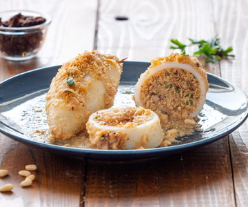 Baked stuffed calamari