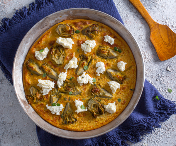 Chickpea Farinata with Artichokes