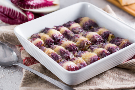 Radicchio rolls with champignon mushrooms and Superior Bergkase