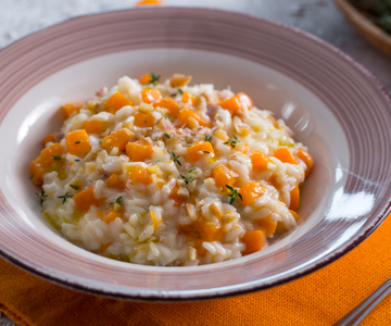 Risotto with pumpkin, chestnuts and gorgonzola