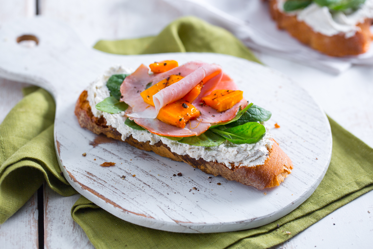 Grilled Pumpkin and Robiola Bruschetta