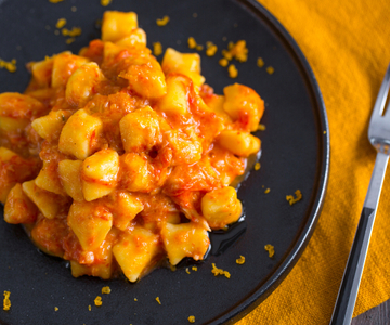Gnocchi with scorpionfish ragù and bottarga