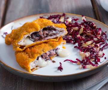 Cordon bleu with Asiago PDO and radicchio