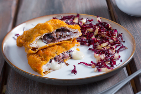 Cordon bleu with Asiago PDO and radicchio