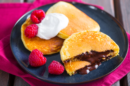 Chocolate-filled pancakes