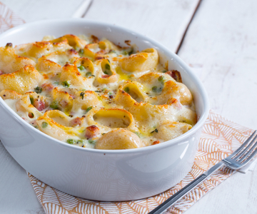 Mortadella and Peas Conchiglioni