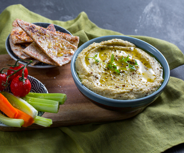 Hummus with Artichoke Stems