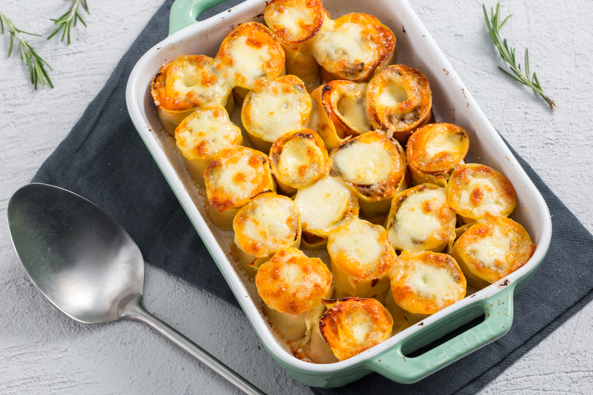 Mushroom Nests, Pumpkin Cream and Mozzarella