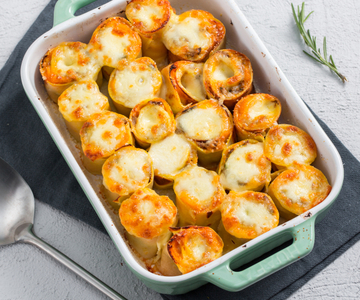 Mushroom Nests, Pumpkin Cream and Mozzarella