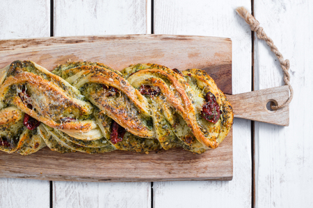 Braid with Pesto and Cherry Tomatoes