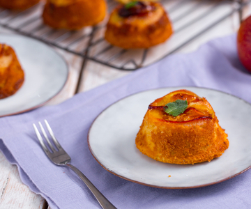 Upside-down peach cakes