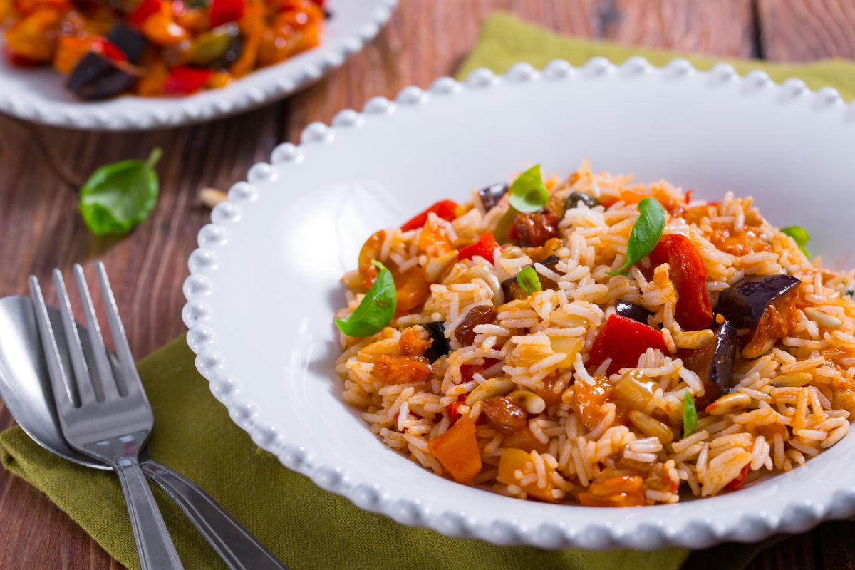 Basmati with vegetable caponata
