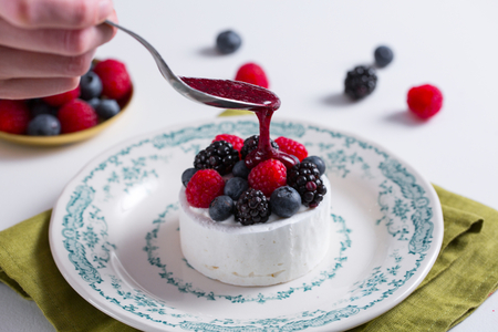 Pavlova with chantilly and berries