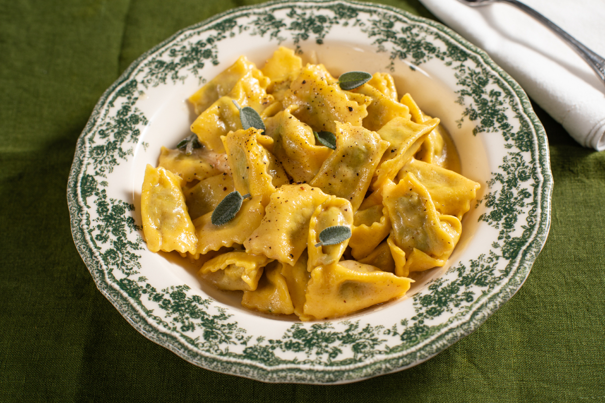 Plin Ravioli with Brown Sauce