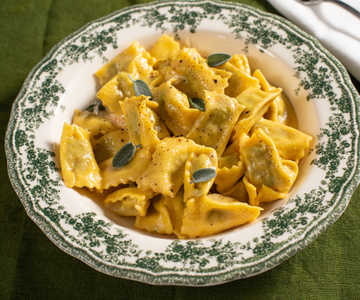 Plin Ravioli with Brown Sauce