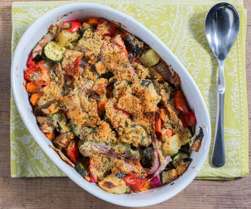 Microwave Gratinated Vegetables