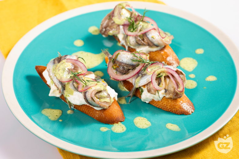 Crostino with Marinated Anchovies