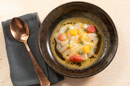 Scallop carpaccio with citrus
