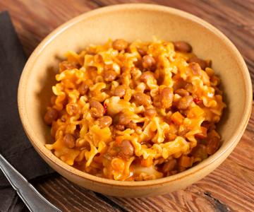 Canned pasta and beans