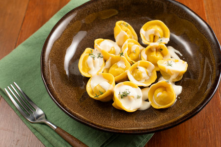 Potato and Onion Ravioli with Cheese Cream