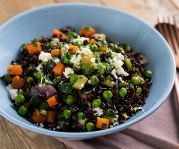 Black Venus rice with vegetables