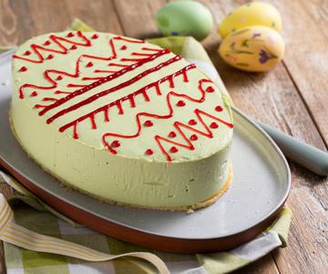 Easter Bavarian Cream with Pistachio and Raspberries