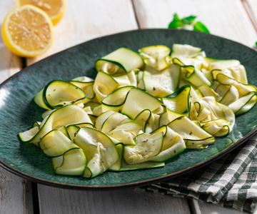 Raw marinated zucchini