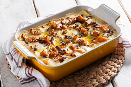Pumpkin and speck lasagna