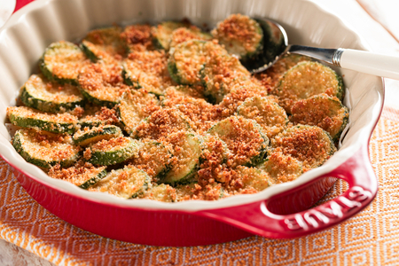 Baked Zucchini with Breadcrumbs and Parmesan
