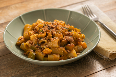 Pasta with pumpkin and amaretti