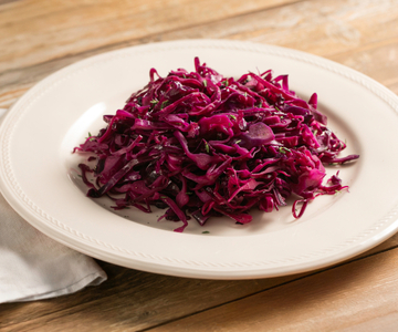 Red cabbage in a pan