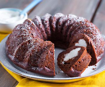Cocoa Bundt Cake with Coconut Heart