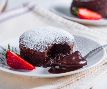 Air fryer chocolate lava cake