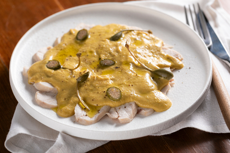 Steamed Chicken with Tuna Sauce