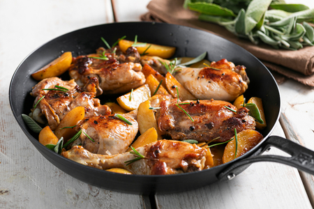 Chicken and Potatoes in a Pan
