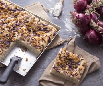 Focaccia with Red Onions and Tuna