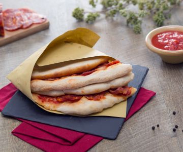 Folded Pizza with Salami