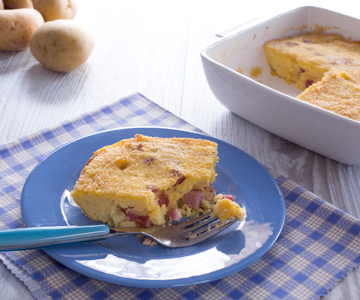 Potato Gateau with Salami