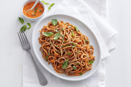 Spelt Linguine with Hummus