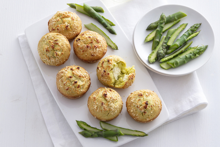 Savory tarts with asparagus and goat cheese
