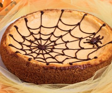 Pumpkin Cheesecake with Spiderweb