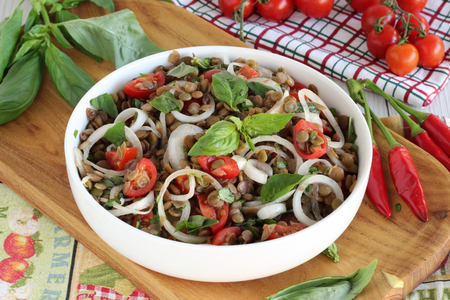 Lentil, Tomato, and Spring Onion Salad